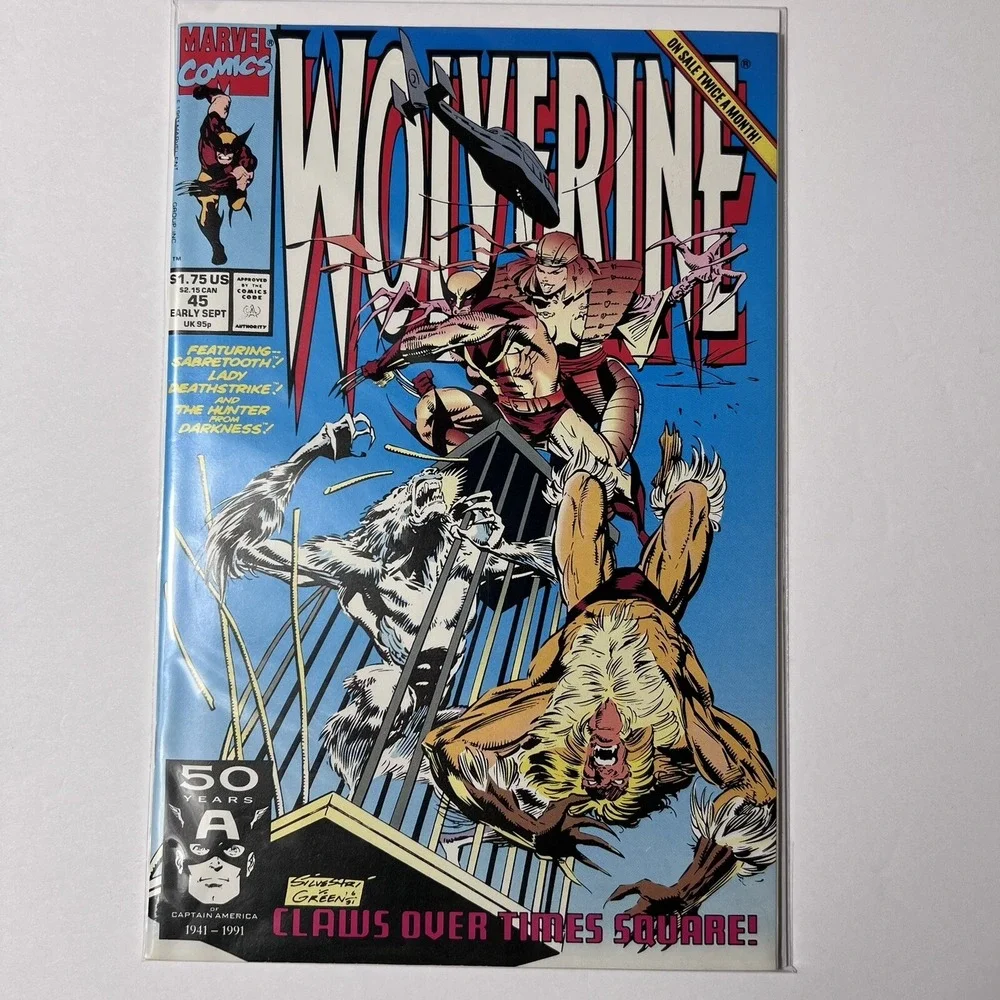 Wolverine Marvel Comics Claws Over Times Square! Key Issue Book #45